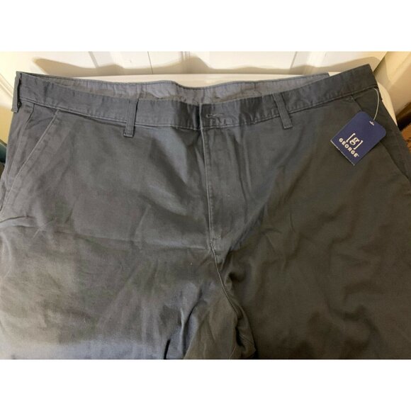 New George Men's Sz 46 Casual Flat Front Shorts Greystone 9" Inseam NWT - Picture 3 of 6